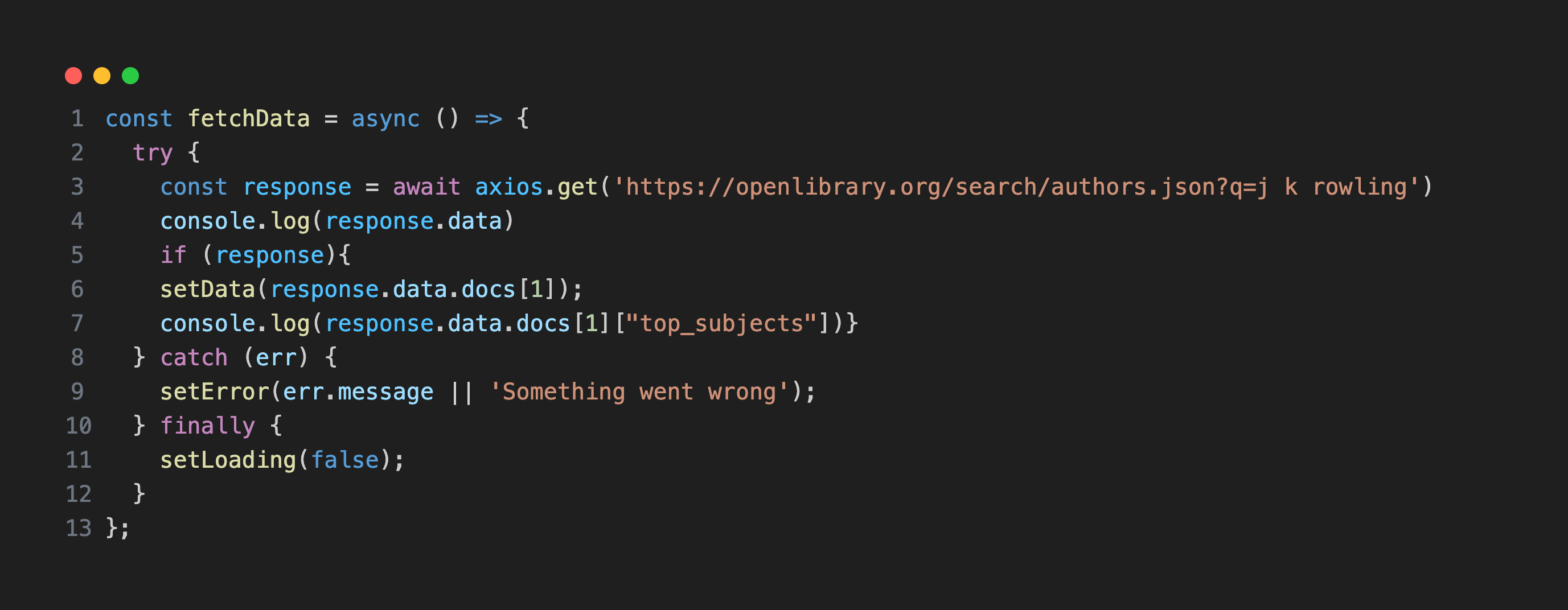 how to fetch data using axios API